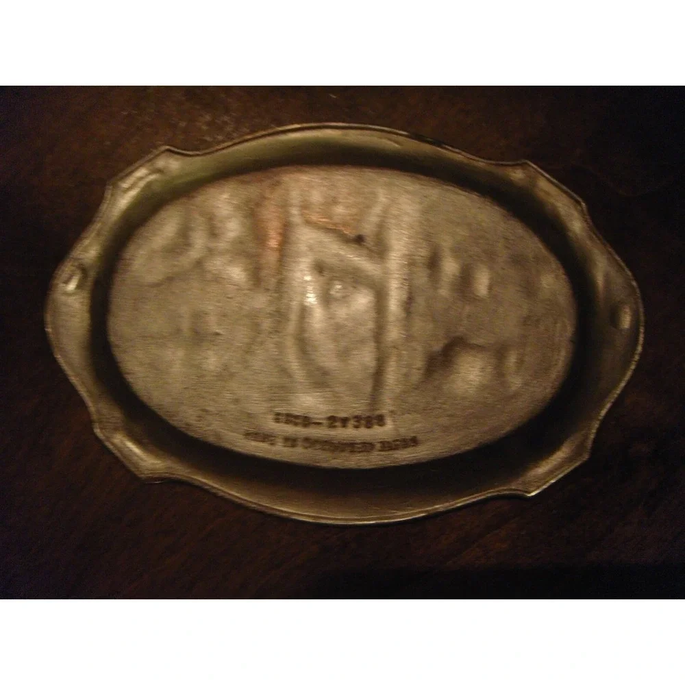 Vintage ENCO Occupied Japan silver souvenir mini tray Natural bridge Virginia
